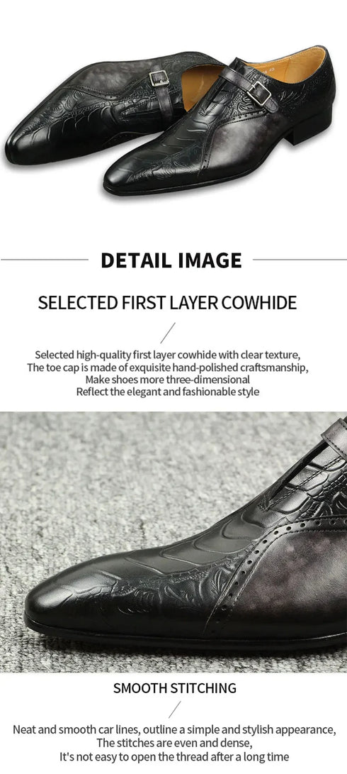 Men's Genuine Leather Loafers Comfortable Formal Shoes for Office Wedding Party